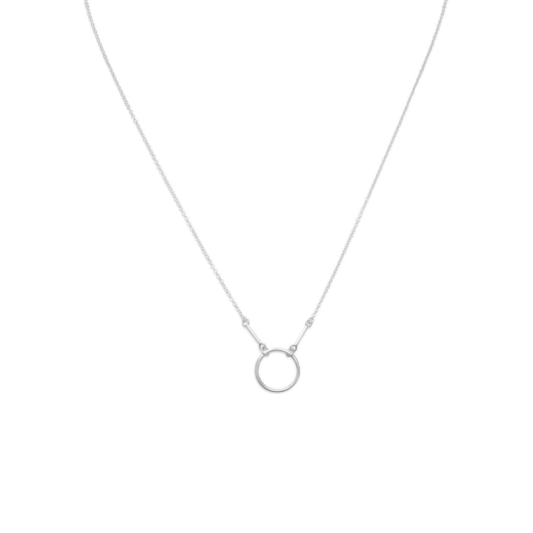 Polished Circle and Bar Drop Necklace - SoMag2