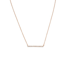 Load image into Gallery viewer, Rose Gold Plated CZ Bar Necklace - SoMag2