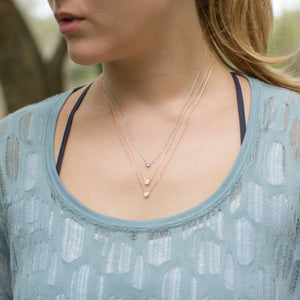 Graduated Tri Tone Necklace with CZs - SoMag2