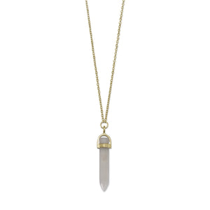 Spike Pencil Cut Gray Moonstone Necklace - SoMag2