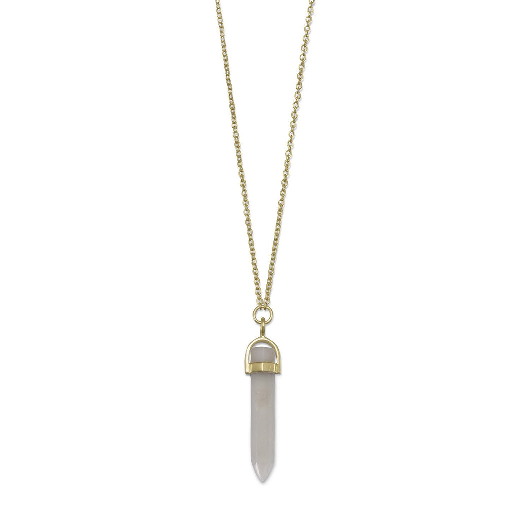 Spike Pencil Cut Gray Moonstone Necklace - SoMag2