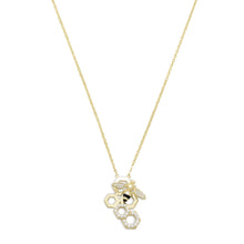 Load image into Gallery viewer, Gold and Cubic Zirconia Bee Necklace - SoMag2
