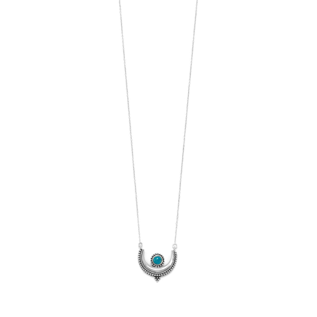 Oxidized Turquoise Crescent Necklace - SoMag2