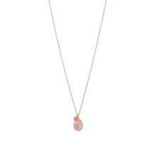 Load image into Gallery viewer, Gold Plated Rose Quartz and Pink Hydro Glass Necklace - SoMag2