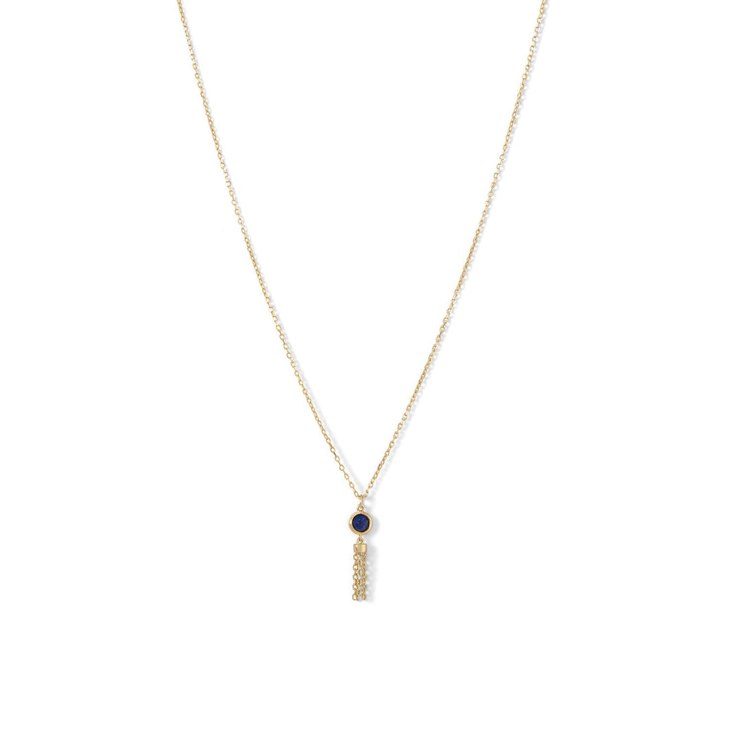 Mini Lapis and Tassel Necklace - SoMag2