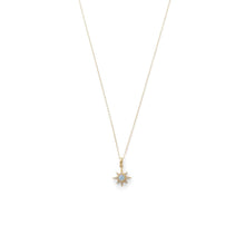 Load image into Gallery viewer, Gold Plated CZ Star and Synthetic Opal Necklace - SoMag2