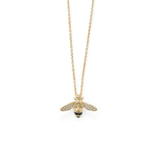 Load image into Gallery viewer, Bee Mine Gold Plated Cubic Zirconia Bee Necklace - The Southern Magnolia Too