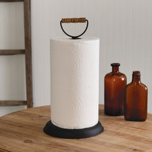 Load image into Gallery viewer, Black Industrial Farmhouse Kitchen Paper Towel Holder - The Southern Magnolia Too