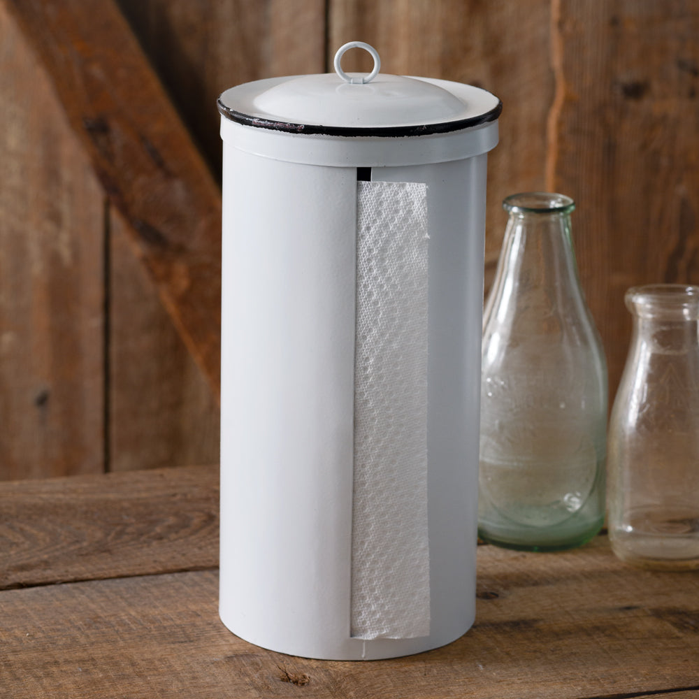 White Farmhouse Kitchen Paper Towel Holder - The Southern Magnolia Too
