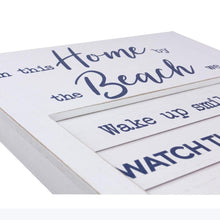 Load image into Gallery viewer, White Wood Shutter Beach Rules Sign