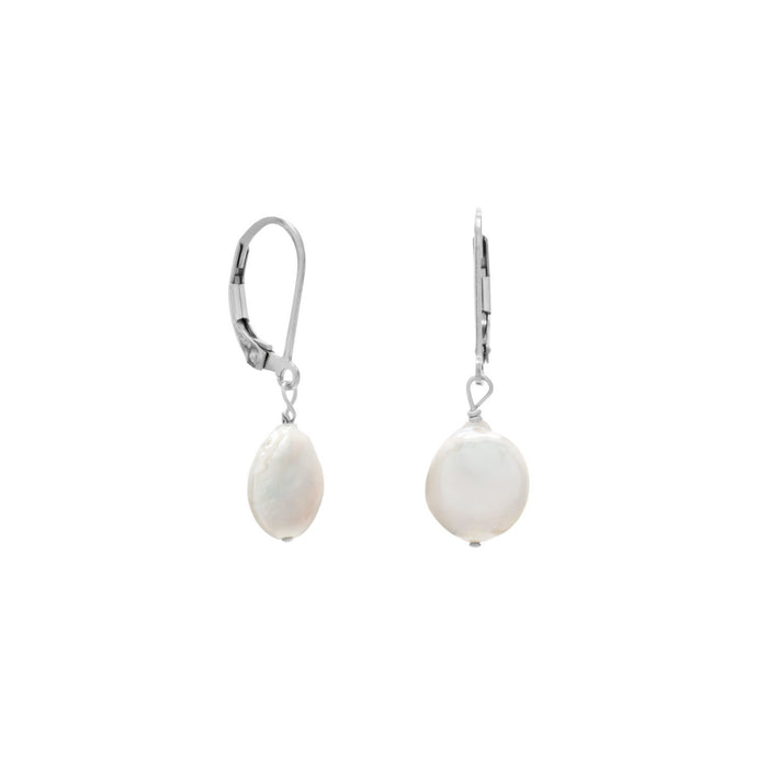 Cultured Freshwater Coin Pearl Earrings - SoMag2