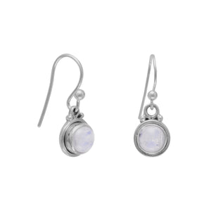 Round Moonstone French Wire Earrings - SoMag2