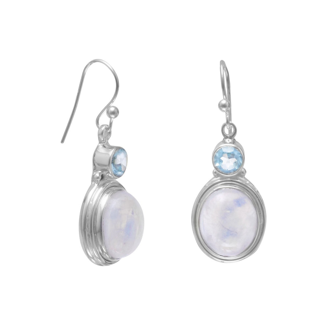 Blue Topaz and Moonstone Earrings - SoMag2