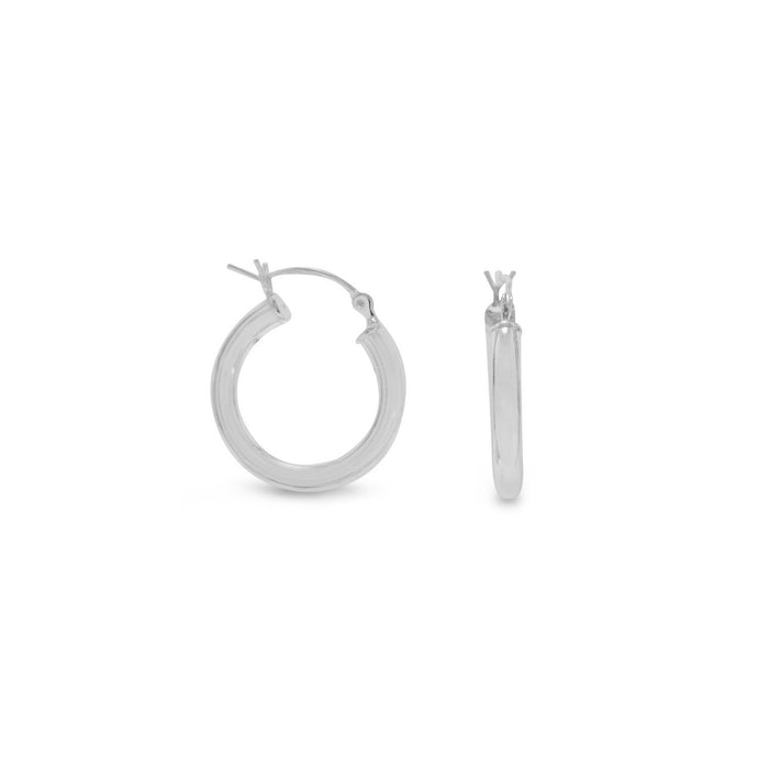 Silver Round Tube Hoop Earrings with Click Closure - SoMag2