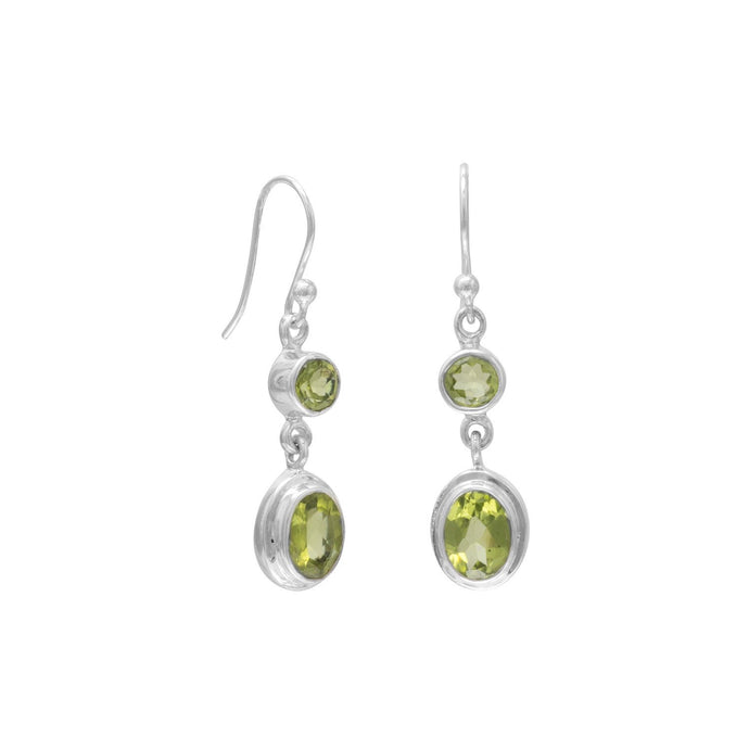 Round & Oval Peridot Polished Earrings on French Wire - SoMag2