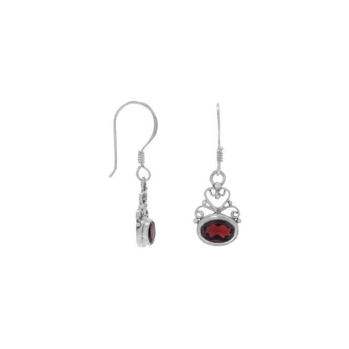 Scroll Design and Garnet Earrings - SoMag2