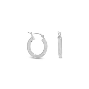 Silver Round Tube Hoop Earrings with Click Closure - SoMag2