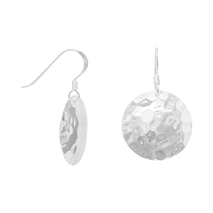 Round Hammered French Wire Earrings - SoMag2