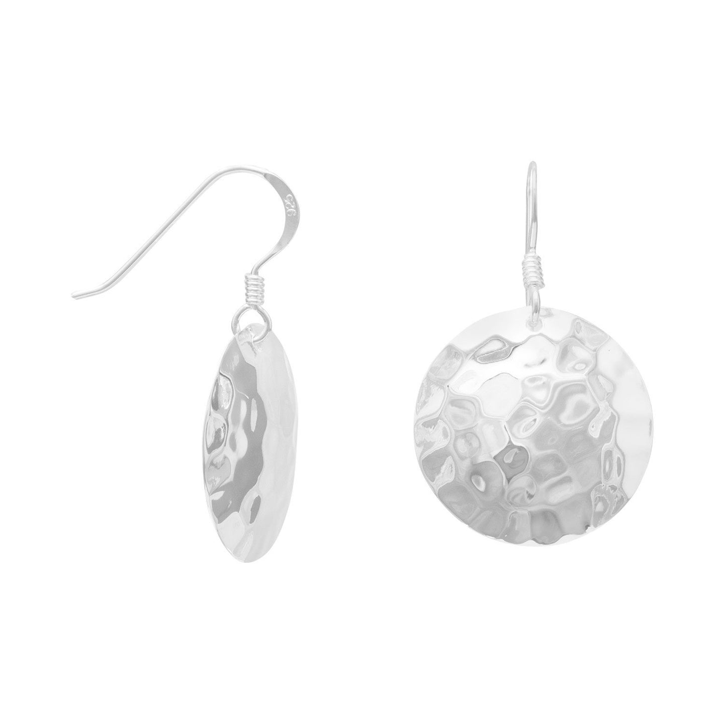 Round Hammered French Wire Earrings - SoMag2