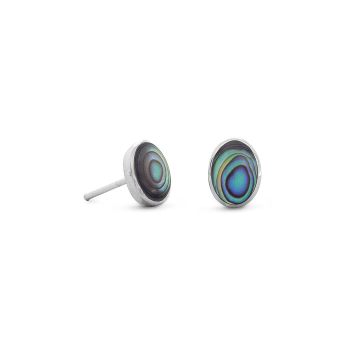 Sterling Silver Abalone Shell Stud Earrings - SoMag2