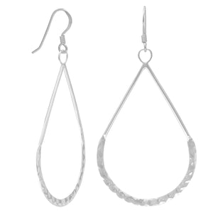 Hammered Pear Shape French Wire Earrings - SoMag2