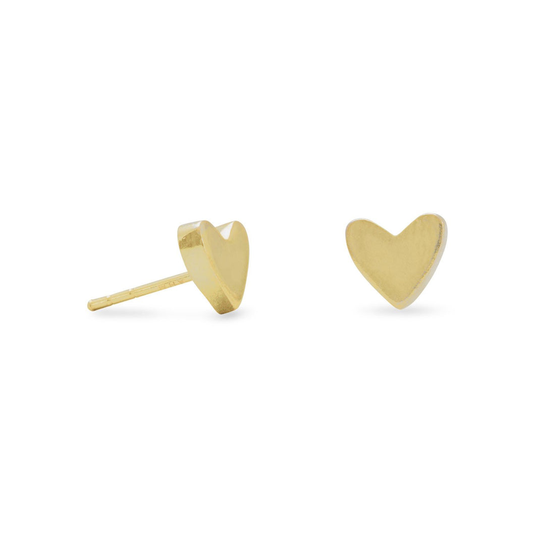 Gold Plated Heart Stud Earrings - SoMag2