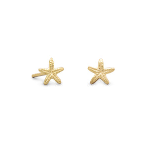 Gold Plated Starfish Stud Earrings - SoMag2