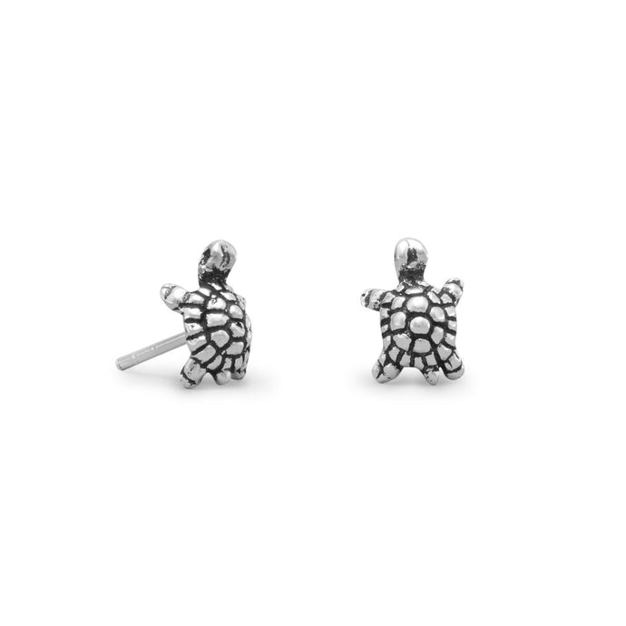 Oxidized Turtle Stud Earrings - SoMag2