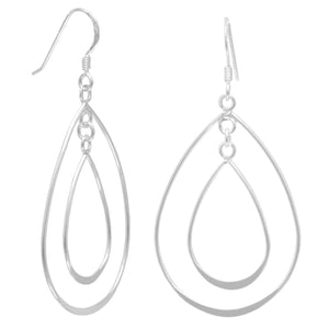 Double Pear Shape French Wire Earrings - SoMag2