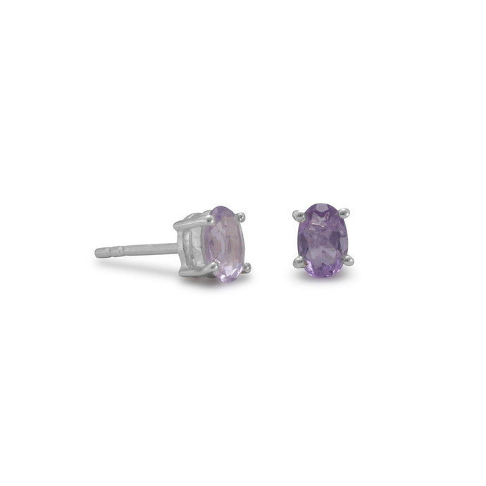 Faceted Oval Amethyst Earrings - SoMag2