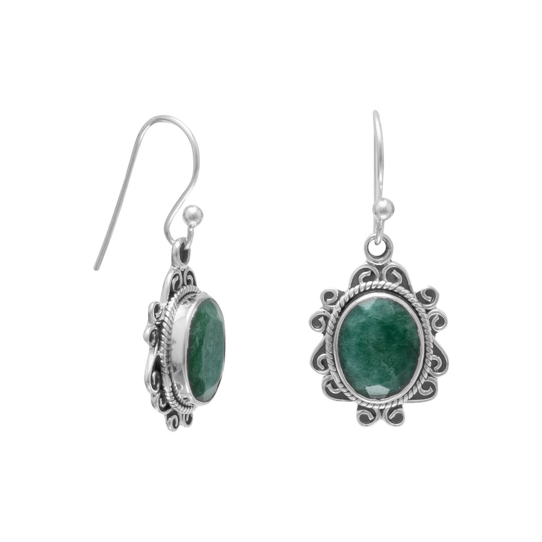 Oxidized Beryl French Wire Earrings - SoMag2