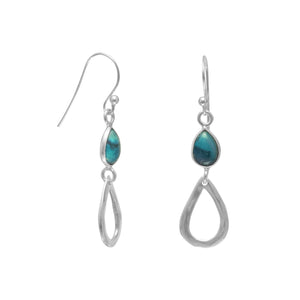 Stabilized Turquoise Drop French Wire Earrings - SoMag2