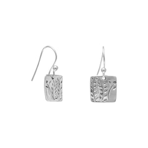 French Wire Earrings with Fern Design - SoMag2
