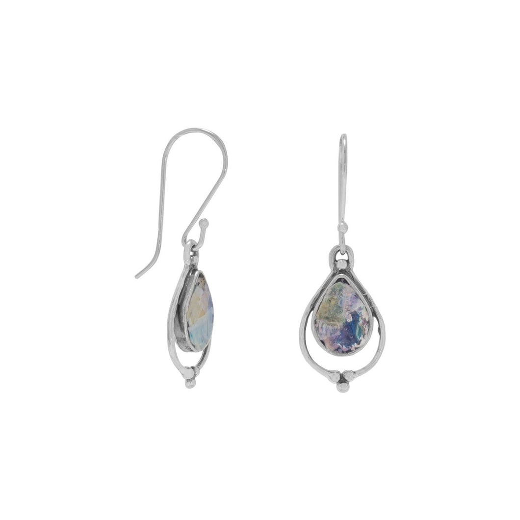 Pear Shape Roman Glass Earrings - SoMag2