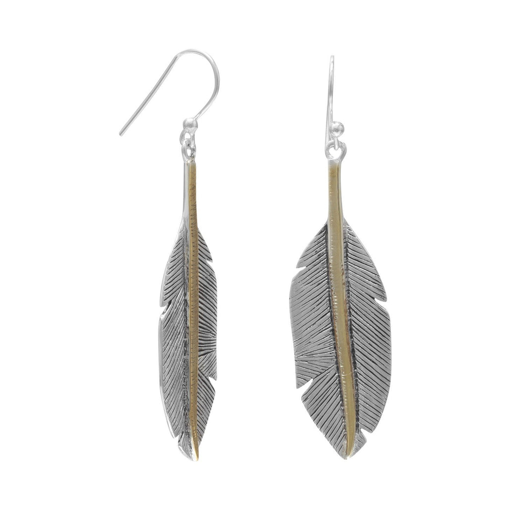 Two Tone Feather Earrings - SoMag2