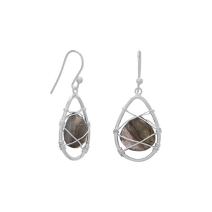 Wire Wrap Labradorite Earrings - SoMag2