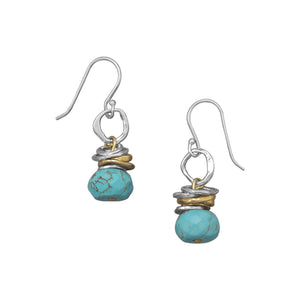 Two Tone Turquoise Drop Earrings - SoMag2