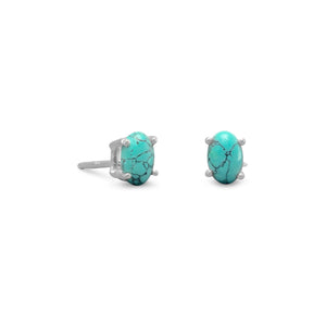 Stabilized Turquoise Stud Earrings - SoMag2