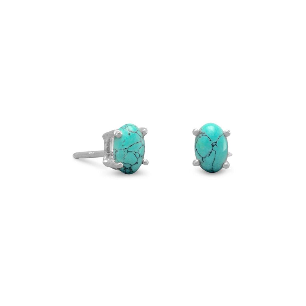 Stabilized Turquoise Stud Earrings - SoMag2