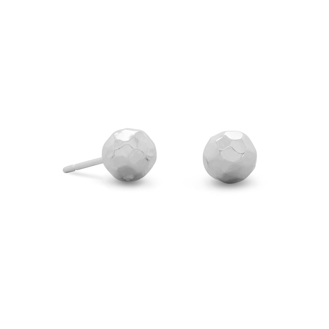 Sterling Silver Hammered Ball Earrings - SoMag2