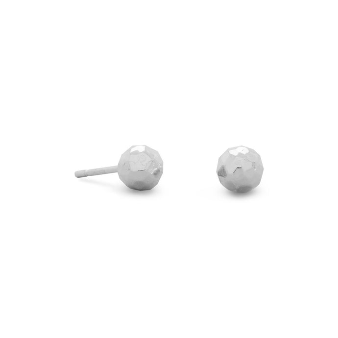 Silver Hammered Ball Earrings - SoMag2