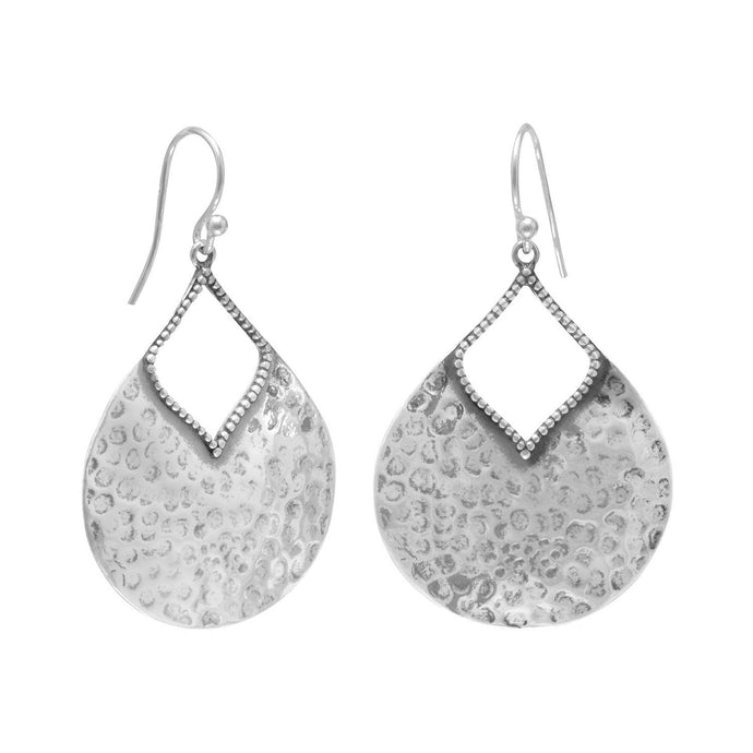 Oxidized Hammered Pear Shape Earrings - SoMag2