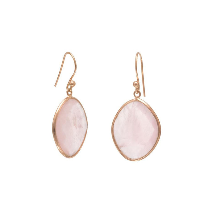 Rose Gold Plated Rose Quartz Earrings - SoMag2