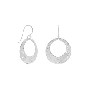 Floral Design Diamond Cut Circle Earrings - SoMag2