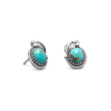 Load image into Gallery viewer, Southwest Style Reconstituted Turquoise Stud Earrings - SoMag2