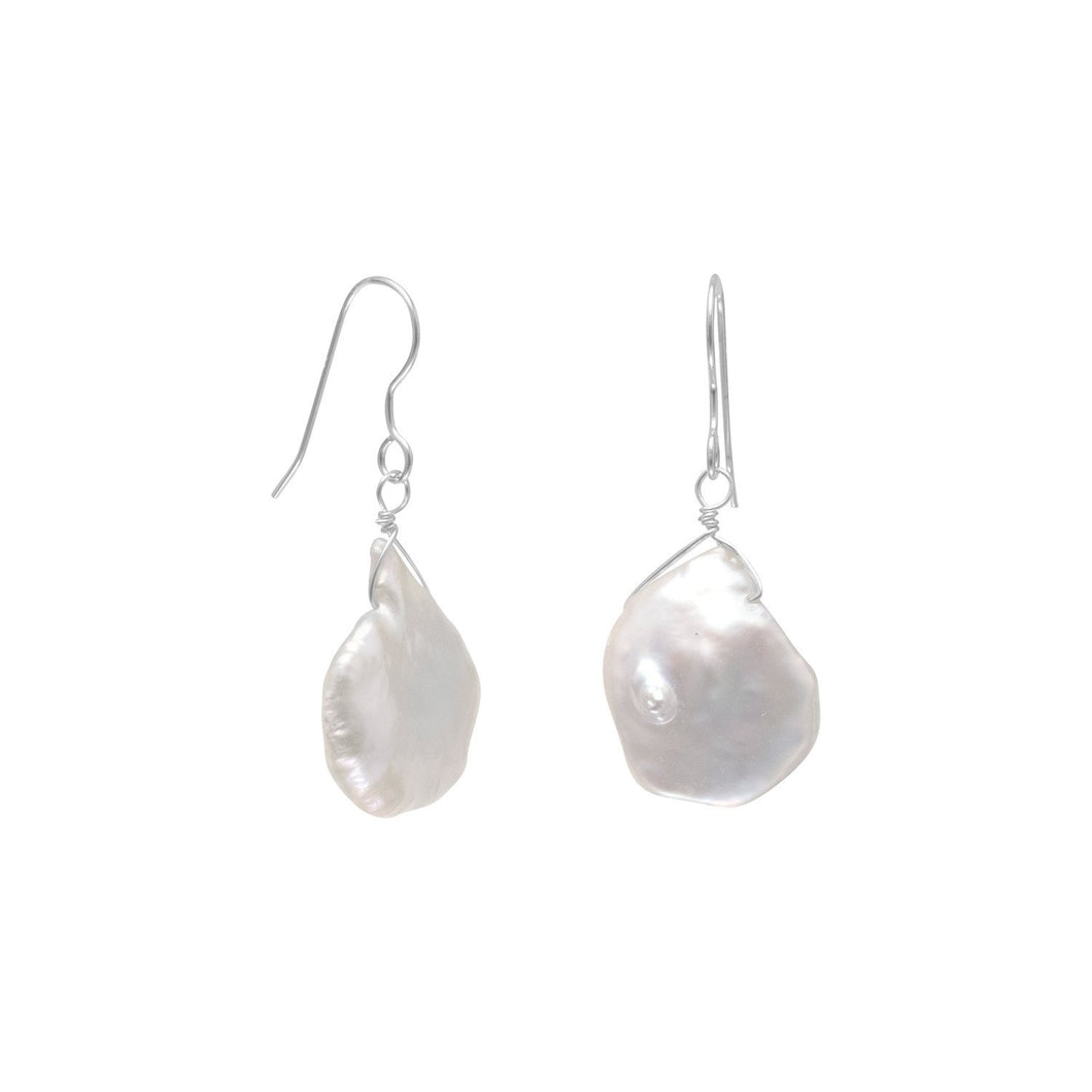 White Baroque Cultured Freshwater Pearl Earrings - SoMag2