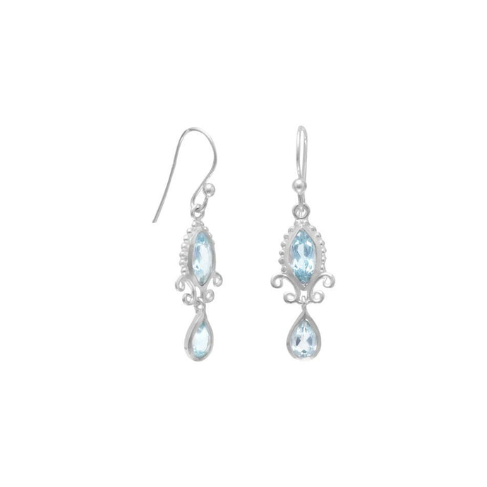 Sterling Silver Blue Topaz Earrings - SoMag2