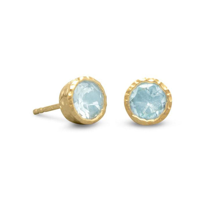 Silver Blue Topaz Stud Earrings - SoMag2