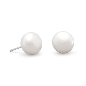 White Cultured Freshwater Pearl Stud Earrings - SoMag2