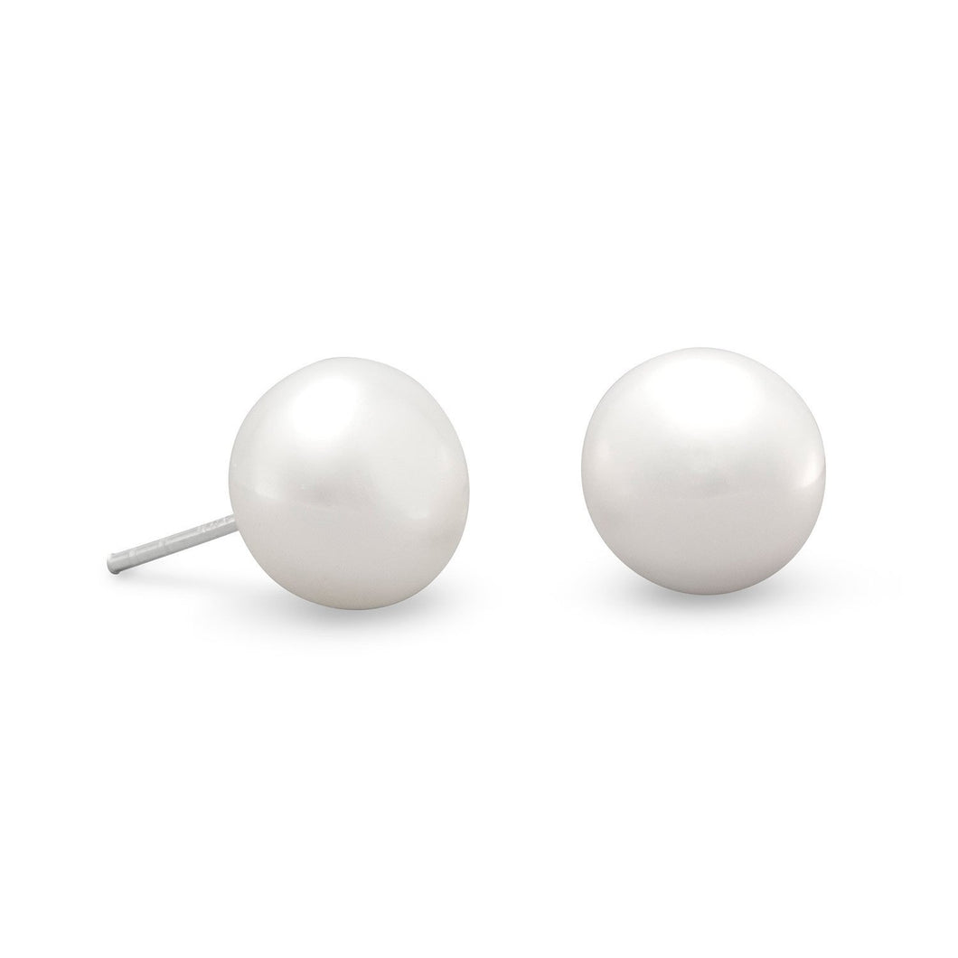 White Cultured Freshwater Pearl Stud Earrings - SoMag2